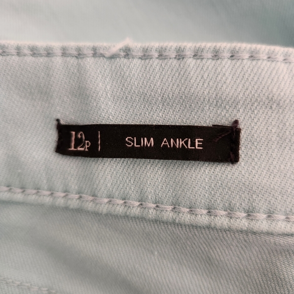 Talbots Slim Ankle Flawless Five-Pocket Aqua 12p Jeans - Picture 3 of 10